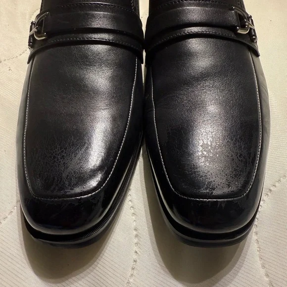 Men's Black Leather Loafers Bruno Magli 13 M - Picture 2 of 8